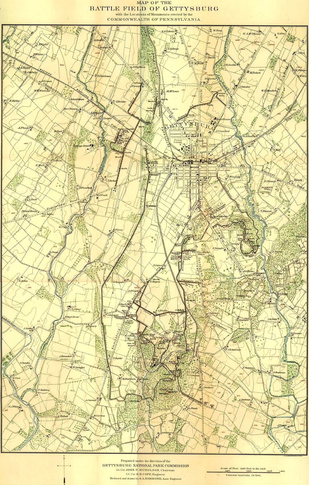 Map Of Gettysburg